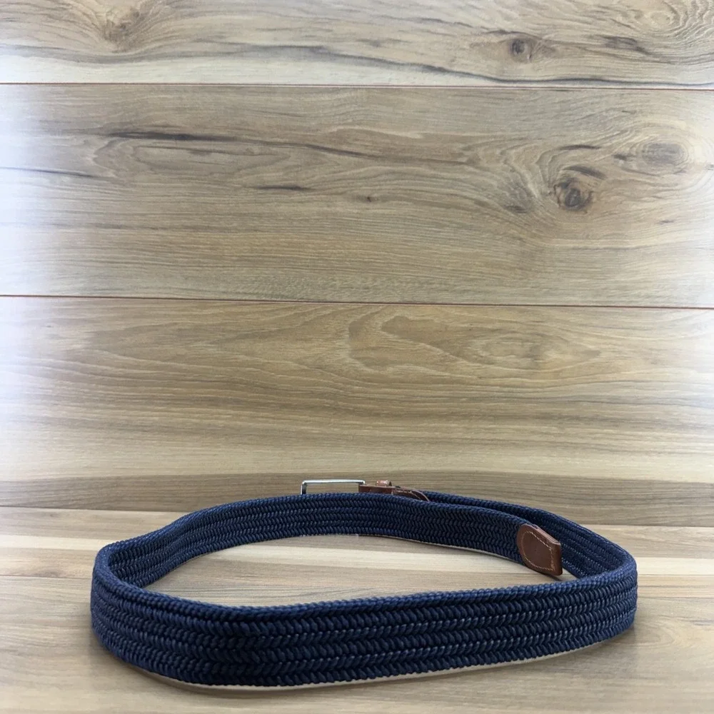 Peter Millar Golf Mens Belt Size 40 Navy Blue Crafted Woven Stretch Belt